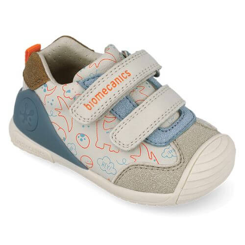 Pantofi copii baieti din piele Biomecanics, Alb – 262120-B695
