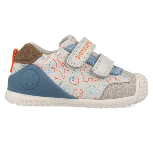 Pantofi copii baieti din piele Biomecanics, Alb – 262120-B695