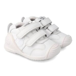Pantofi copii baieti din piele Biomecanics, Alb – 221001-C050