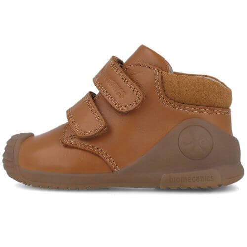 Pantofi copii baieti din piele Biomecanics, model inalt, Maro – 251133-B087