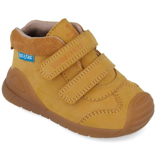 Pantofi copii baieti din piele impermeabili Biomecanics, model inalt, Camel – 251134-C781