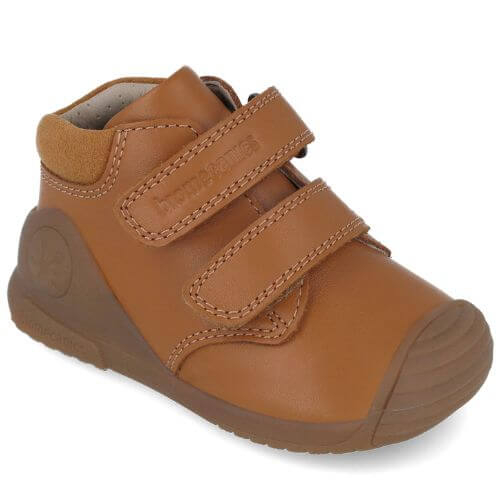 Pantofi copii baieti din piele Biomecanics, model inalt, Maro – 251133-B087