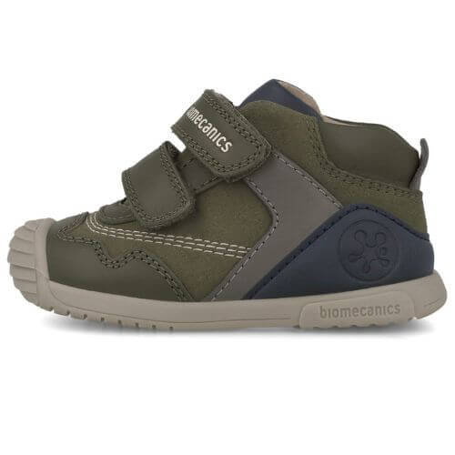 Pantofi copii baieti din piele Biomecanics, model inalt, Verde – 251125-B788