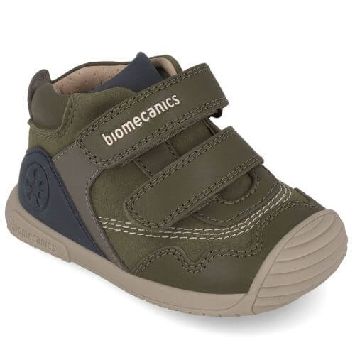 Pantofi copii baieti din piele Biomecanics, model inalt, Verde – 251125-B788