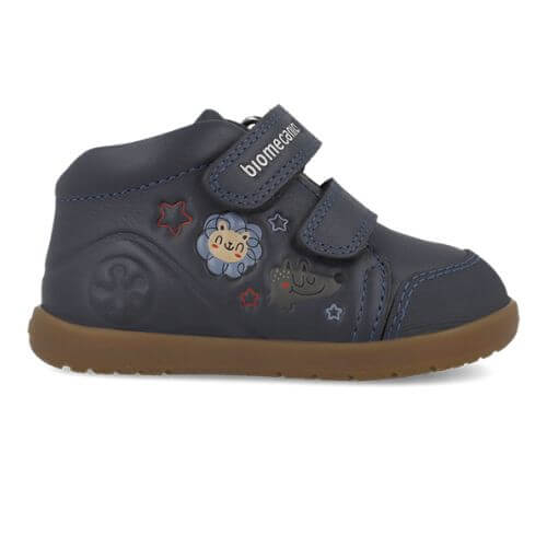 Pantofi copii baieti din piele cu calapod lat, Albastru, Biomecanics – 261153-A183