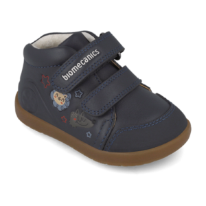 Ghete baieti din piele imblanite Biomecanics Wider Line, Navy – 261153-A183FB