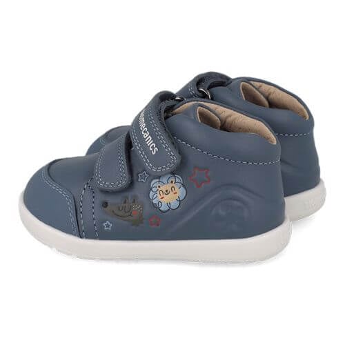 Pantofi copii baieti din piele cu calapod lat, Albastru, Biomecanics – 261153-B556