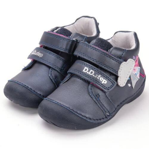 Pantofi copii fete din piele DD Step, Albastru – S015-52650A