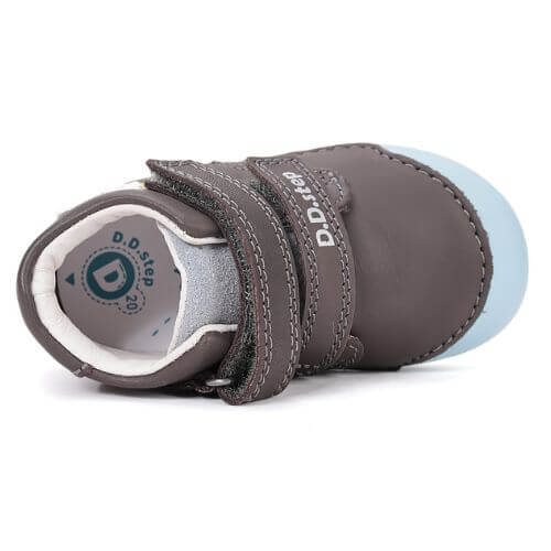 Pantofi copii baieti din piele DD Step, Gri – S066-61414B