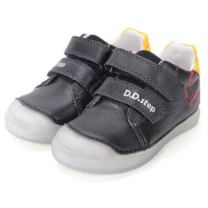 Pantofi copii baieti din piele DD Step, Negru – S049-61886