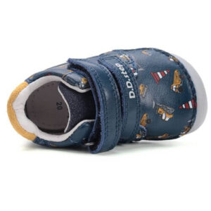 Pantofi copii baieti din piele DD Step Barefoot, Albastru – S070-52480B