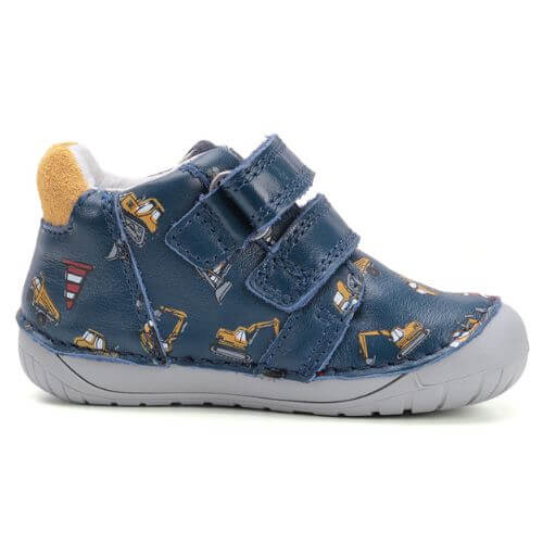 Pantofi copii baieti din piele DD Step Barefoot, Albastru – S070-52480B