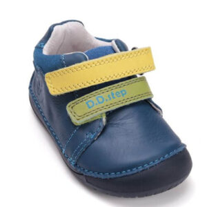 Pantofi copii baieti din piele DD Step Barefoot, Albastru – S070-52141A