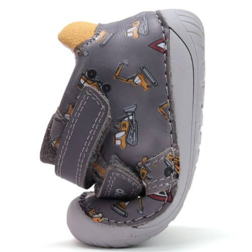 Pantofi copii baieti din piele DD Step Barefoot, Gri – S070-52480A