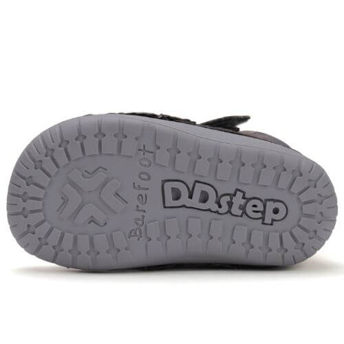 Pantofi copii baieti din piele DD Step Barefoot, Gri – S070-52480A
