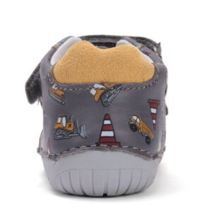 Pantofi copii baieti din piele DD Step Barefoot, Gri – S070-52480A