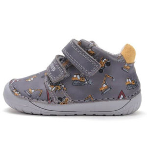 Pantofi copii baieti din piele DD Step Barefoot, Gri – S070-52480A