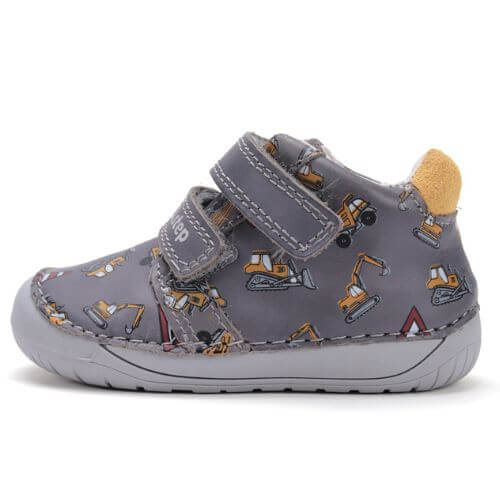 Pantofi copii baieti din piele DD Step Barefoot, Gri – S070-52480A