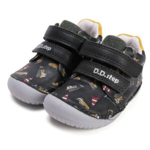 Pantofi copii baieti din piele DD Step Barefoot, Albastru – S070-52480