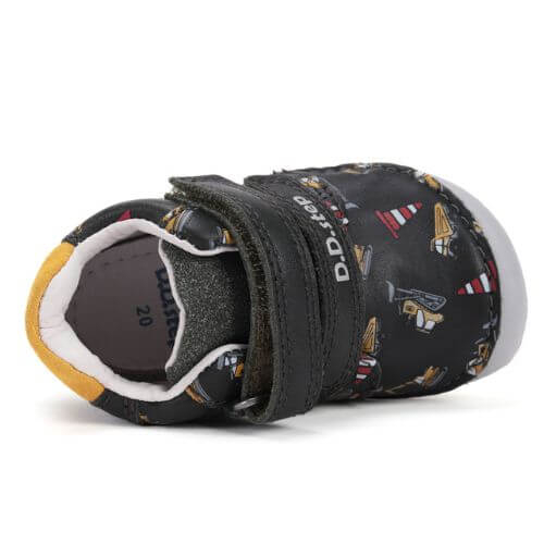 Pantofi copii baieti din piele DD Step Barefoot, Albastru – S070-52480