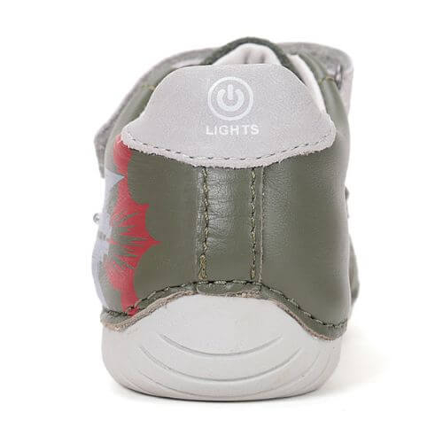 Pantofi copii baieti din piele DD Step cu LED, Verde – S050-61691B