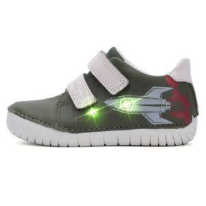 Pantofi copii baieti din piele DD Step cu LED, Verde – S050-61691B