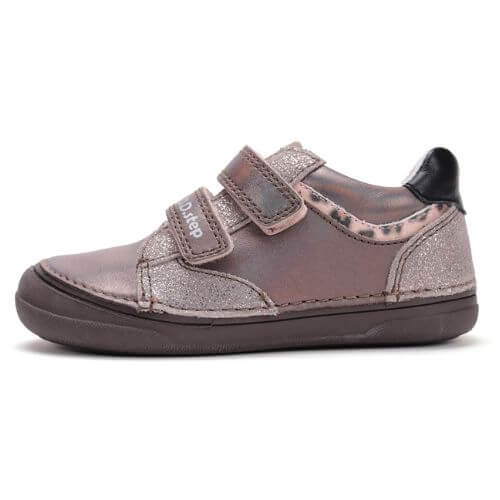 Pantofi copii fete din piele DD Step, Gri – S078-52722B