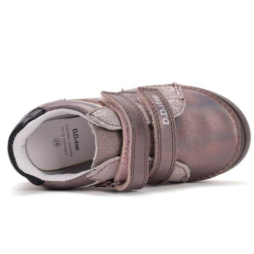 Pantofi copii fete din piele DD Step, Gri – S078-52722B