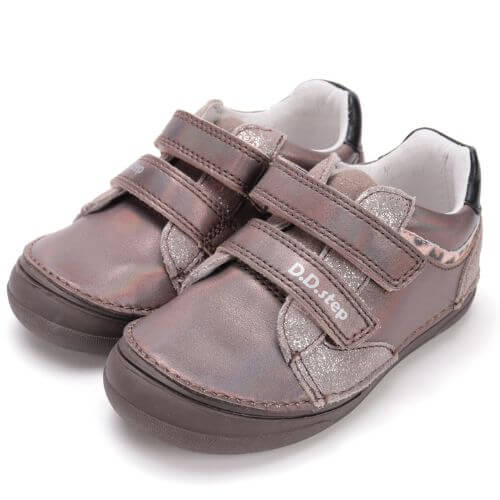 Pantofi copii fete din piele DD Step, Gri – S078-52722B