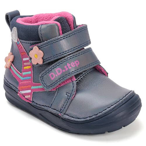 Pantofi copii fete din piele DD Step, Albastru – S071-52810A