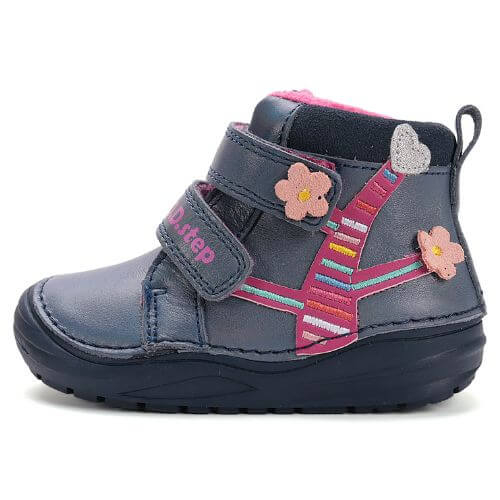 Pantofi copii fete din piele DD Step, Albastru – S071-52810A