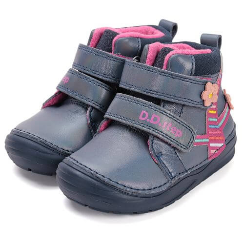 Pantofi copii fete din piele DD Step, Albastru – S071-52810A