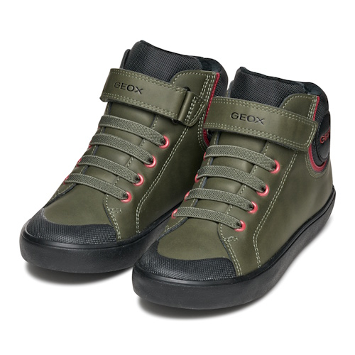 Pantofi copii baieti din piele Geox, Verde – J465CC_0MEFU_C0450