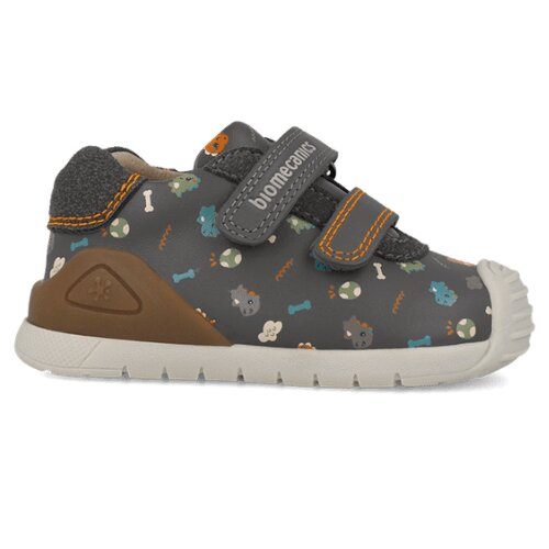 Pantofi copii baieți din piele, Gri, Biomecanics – 261129-B213