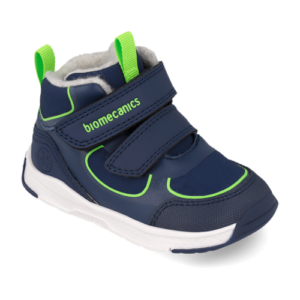 Pantofi copii baieti din piele imblaniti Biomecanics, Azul Marino – 261177-A089FB