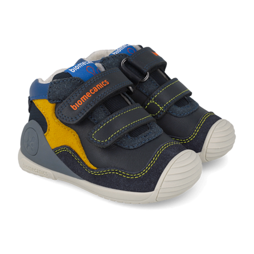 Pantofi copii baieti din piele imblaniti Biomecanics, Ocean – 261122-A183FB
