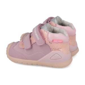 Pantofi copii fete din piele imblaniti Biomecanics, Roz/Lilium – 261133-B376FB
