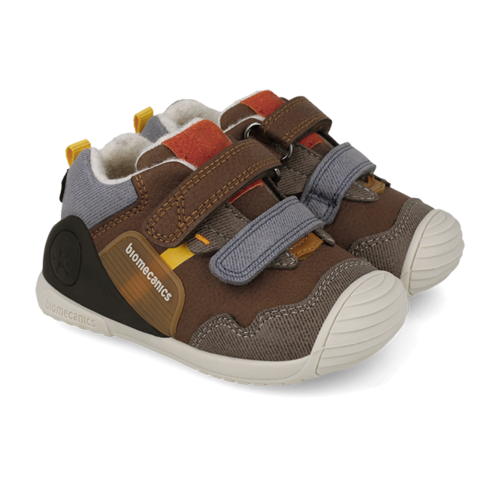 Pantofi copii baieti din piele imblaniti Biomecanics, Maro – 261123-C903FB