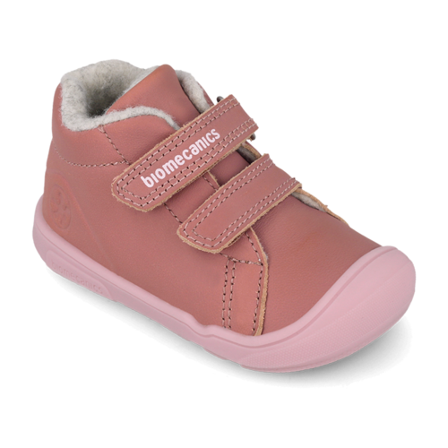Pantofi copii fete din piele imblaniti Biomecanics, Roz – 261140-G847FB