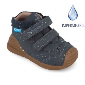 Pantofi copii baieti din piele impermeabili, Albastru, Biomecanics – 261134-A556
