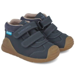 Pantofi copii baieti din piele impermeabili Biomecanics, model inalt, Albastru – 251134-A089