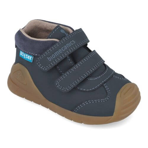 Pantofi copii baieti din piele impermeabili Biomecanics, model inalt, Albastru – 251134-A089