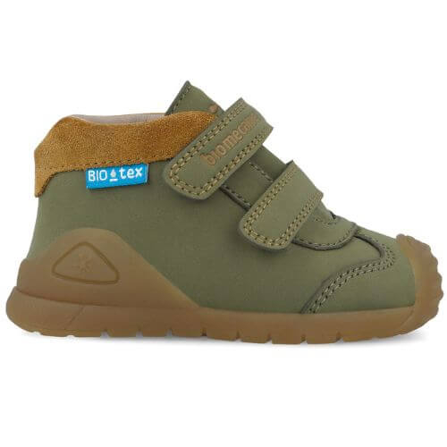 Pantofi copii baieti din piele impermeabili Biomecanics, model inalt, Verde – 251134-B801