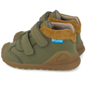 Pantofi copii baieti din piele impermeabili Biomecanics, model inalt, Verde – 251134-B801