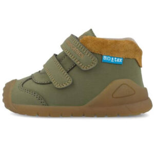 Pantofi copii baieti din piele impermeabili Biomecanics, model inalt, Verde – 251134-B801