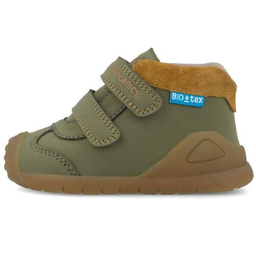 Pantofi copii baieti din piele impermeabili Biomecanics, model inalt, Verde – 251134-B801