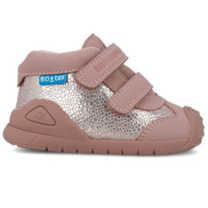 Pantofi copii fete din piele impermeabili Biomecanics, model inalt, Roz – 251134-D032