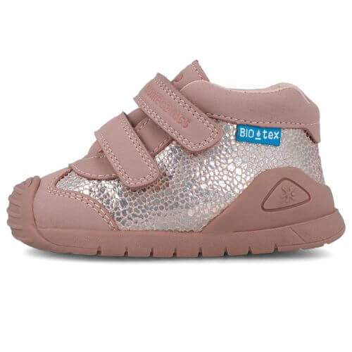 Pantofi copii fete din piele impermeabili Biomecanics, model inalt, Roz – 251134-D032
