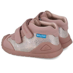 Pantofi copii fete din piele impermeabili Biomecanics, model inalt, Roz – 251134-D032