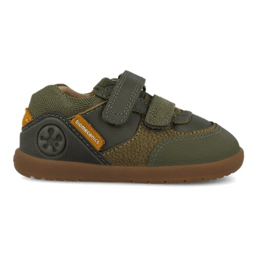 Pantofi copii baieți din piele, Kaki, Biomecanics – 261151-B788